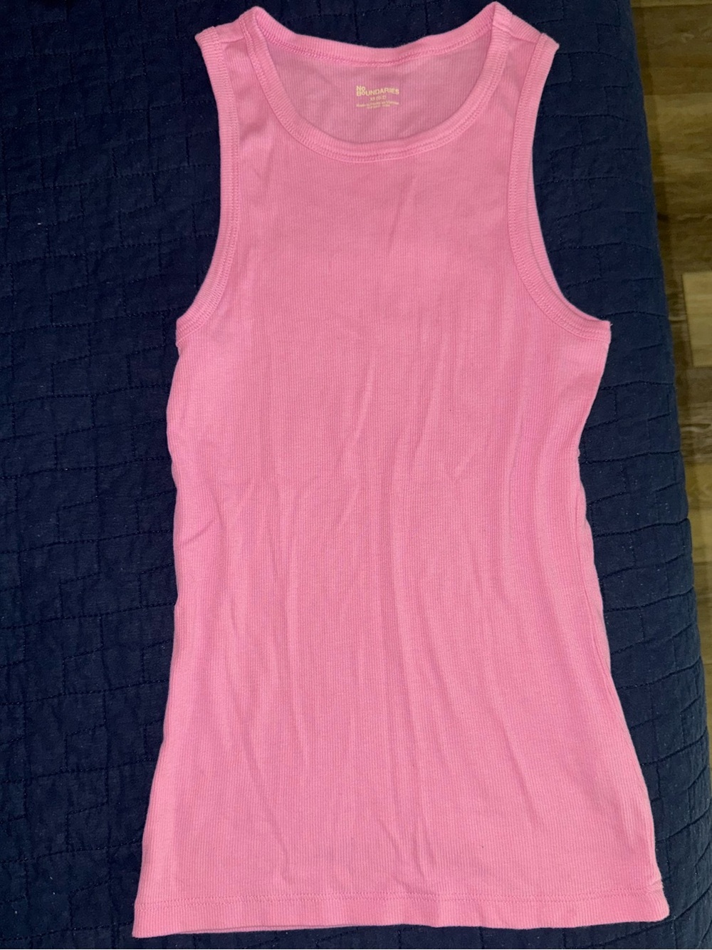 No Boundaries Pink Ribbed Slim Tank